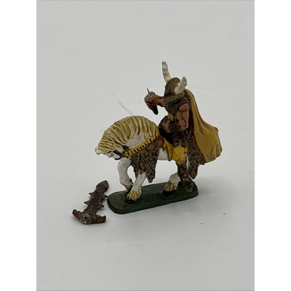 1983 Viking Paladin Knight Ral Partha Painted Rider W/ Cape Broken Sword Mini